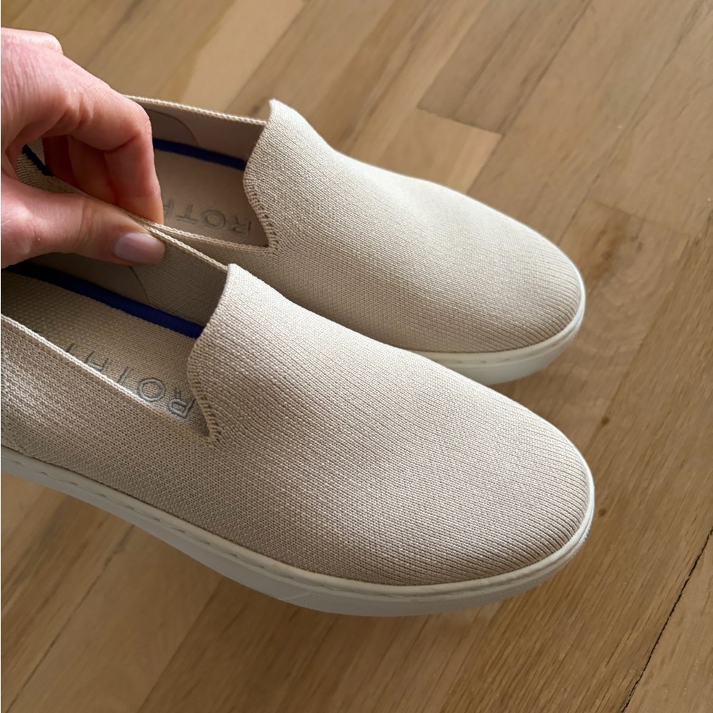 Rothy's Slip-On Sneakers in Cream with White Sole - Picture 3 of 7
